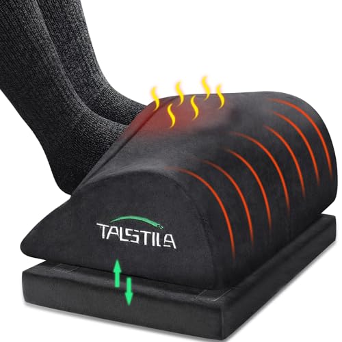 TALSTILA Foot Rest for Under Desk at Work, Footrest with Warm Plush Feet Pocket, Ergonomic Adjustable Memory Foam Footrest, Under Desk Footrest, for Office Desk & Office Chair - Back & Leg Pain Relief - Double Layer