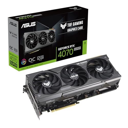 ASUS TUF Gaming GeForce RTX 4070 Super OC Edition Gaming Graphics Card (PCIe 4.0, 12GB GDDR6X, DLSS 3, HDMI 2.1a, DisplayPort 1.4a) - TUF Gaming - RTX4070 Super|OC