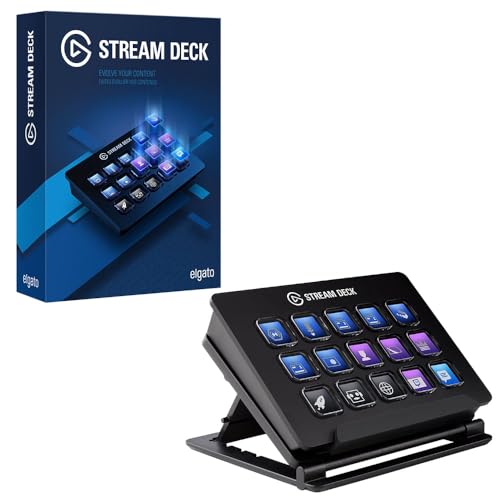Elgato Stream Deck Classic - Live Production Controller With 15 Customizable LCD Keys And Adjustable Stand, Trigger Actions In OBS Studio, Streamlabs, Twitch, Youtube And More, PC/Mac - 15 Keys (Classic) - Stream Deck - Single