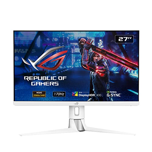 ASUS 27-inch 1440P 170Hz 1ms G-SYNC Gaming Monitor - White, QHD IPS, HDR400 - 27" Fast IPS QHD 170Hz G-SYNC White