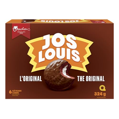VACHON The Original Jos Louis Cakes with Layers of Sponge Cake, Creamy Filling and Chocolatey Coating, Delicious Dessert and Snack, Contains 6 Count (Pack of 1) Individually Wrapped Cakes, 324 Grams