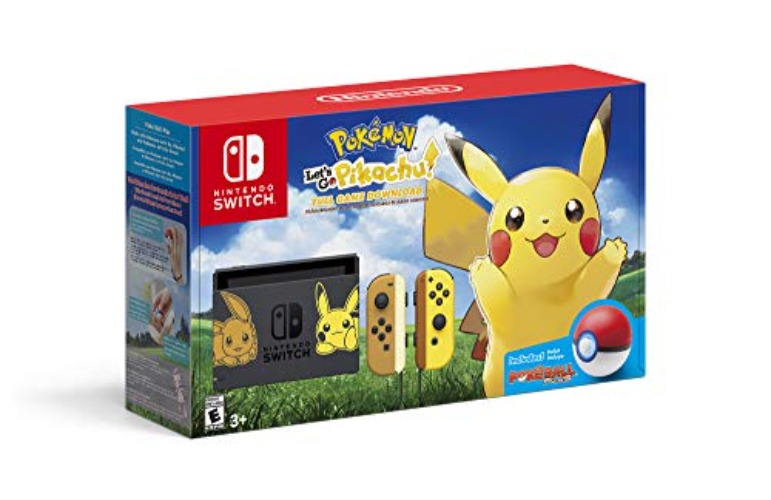 Nintendo Switch Console Bundle- Pikachu & Eevee Edition with Pokemon: Let's Go, Pikachu! + Poke Ball Plus - Nintendo Switch - Switch Let's Go, Pikachu! Bundle