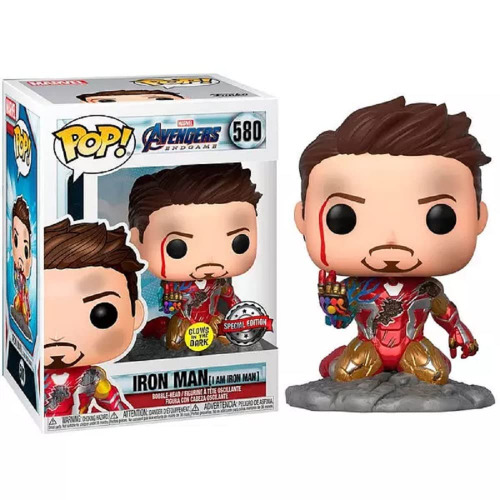 Funko Pop! Avengers Endgame: I Am Iron Man Glow-in-The-Dark Deluxe Vinyl Figure, Multicolored - Avengers Endgame