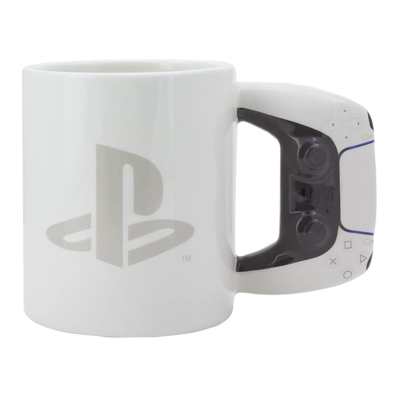 PlayStation Shaped Ceramic Coffee Mug | PS5 Accessories Novelty Gifts - 
