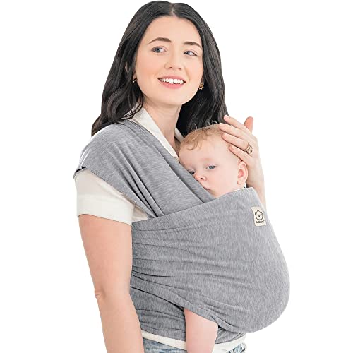 KeaBabies Baby Wrap Carrier - All in 1 Original Breathable Baby Sling, Lightweight,Hands Free Baby Carrier Sling, Baby Carrier Wrap, Baby Carriers for Newborn, Infant, Baby Wraps Carrier, Baby Slings (Classic Gray) - Classic Gray