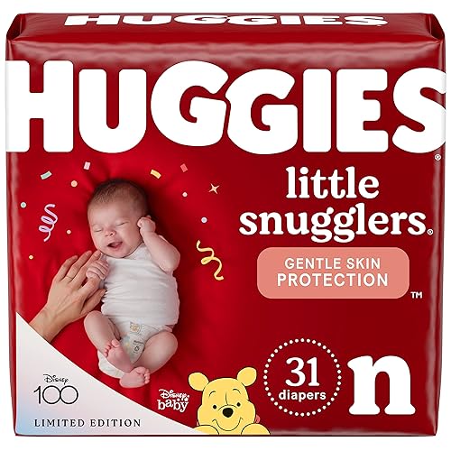 HUGGIES Newborn Diapers - Huggies Little Snugglers Disposable Baby Diapers, 31ct, Jumbo pack - Size N (31 Count)