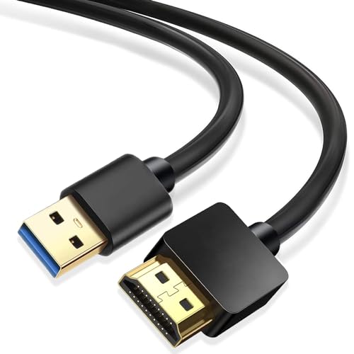 TIEDXIOY USB to HDMI Adapter Cable for Mac OS Windows 10/8/7/Vista/XP, USB 3.0 to HDMI Male HD 1080P Monitor Display Audio Video Converter Cord 1.6FT, 0.5M