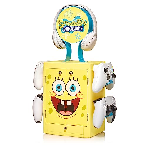 Numskull Official Spongebob Squarepants Gaming Locker Controller Holder & Headset Stand for PS5, Xbox Series X|S and Nintendo Switch - Spongebob Squarepants
