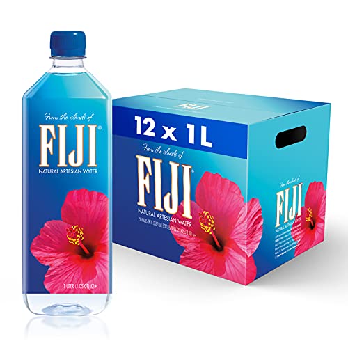 FIJI Natural Artesian Bottled Water 1 Liter / 33.8 Fl Ounce (Pack of 12) - Natural - 33.8 Fl Oz (Pack of 12)