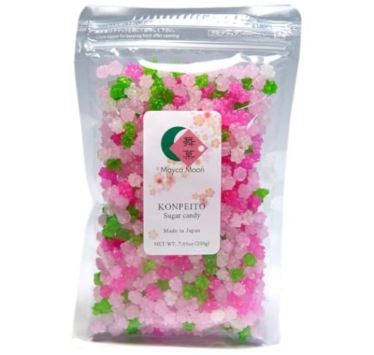 Mayca Moon Konpeito Japanese Tiny Sugar Candy Crystal type 200g (Sakura) - Sakura