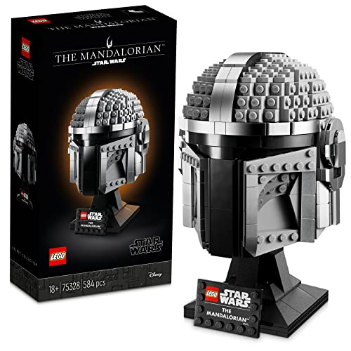LEGO 75328 Star Wars The Mandalorian Helmet Buildable Model Kit, Display Collectible Decoration Set for Adults, Men, Women, Mum, Dad, Collectible Gift Idea - single