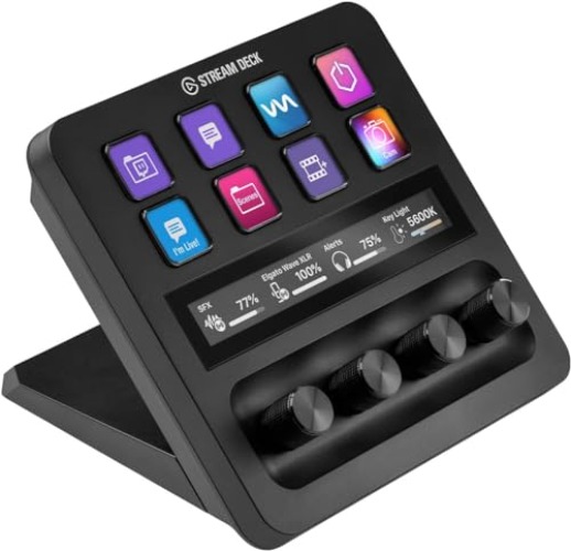 Elgato USB-C Stream Deck +, Audio Mixer, Production Console and Studio Controller for Content Creators, Streaming, Gaming, with Customizable Touch Strip dials and LCD Keys, Works with Mac and PC - Stream Deck + (Black)