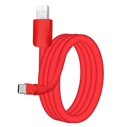 chubbycable Chubby 2.0 Fast Charging Cable Durable Soft Silicone USB C Cable 240W Extra Thick Phone Charger Cord Data Transfer Type C Cable, Red+Red, USB-A to Type-C, 9.8 FT - 9.8ft (3m) - USB A-Type C - Red+Red