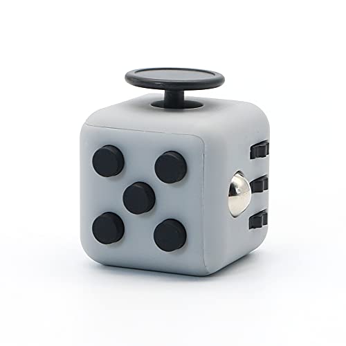 Appash Fidget Cube Stress Anxiety Pressure Relieving Toy Great for Adults and Children[Gift Idea][Relaxing Toy][Stress Reliever][Soft Material] (Gray&Black) - Gray&black