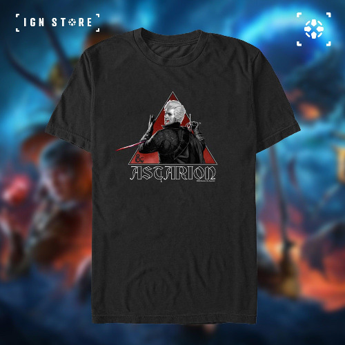 Astarion Hero Shot - Baldur's Gate 3 Black Unisex T-Shirt | 3XL