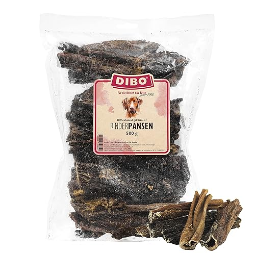 DIBO Rinderpansen, 500g, der kleine Naturkau-Snack oder Leckerli für Zwischendurch, Hundefutter, Qualitätskauartikel ohne Chemie - 500 g (1er Pack)