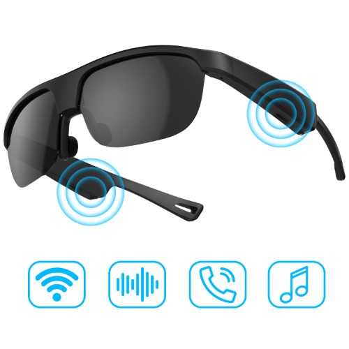 Polarized Bluetooth Smart Sunglasses with Built-in Mic, Open-Ear Audio - G02 - Golden Glare