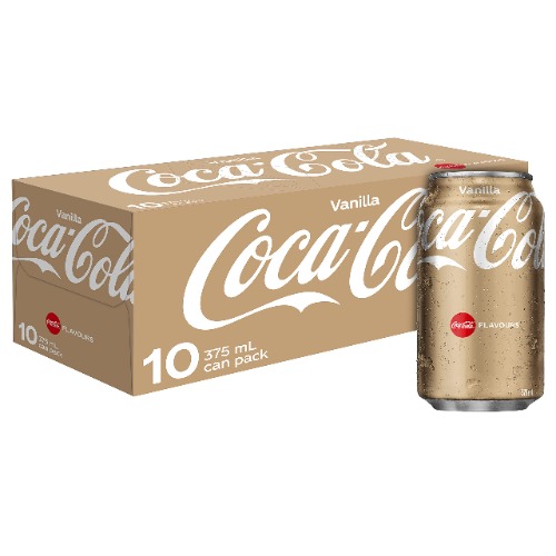 Coca-Cola Vanilla Soft Drink Multipack Cans 10 x 375 mL