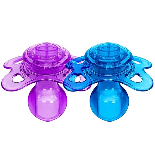 LittleForBig Bigshield Generation-3 Adult Sized Pacifier Candy Gloss 2 Paci Pack - Blue & Purple set - Blue & Purple