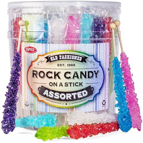 Rock Candy Crystal Sticks 36 Count, Net Wt. 1 Lb 12oz