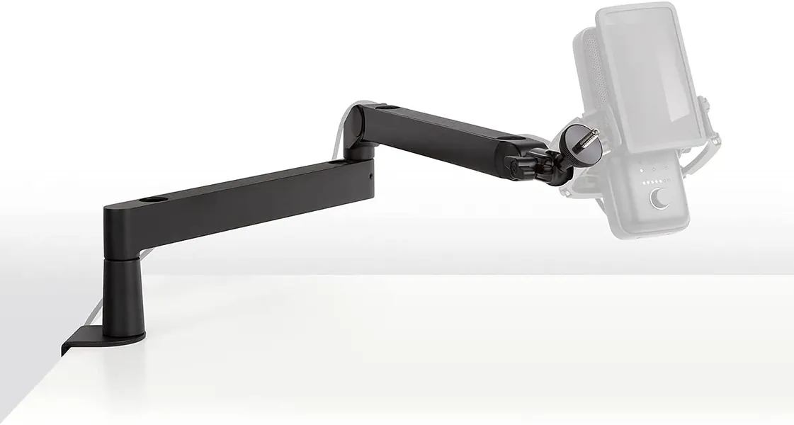 Elgato Wave Mic Arm LP – Low Profile Swivel Boom, Hidden Cable Channels, All-Metal, Versatile Desk clamp, 1/4“-3/8“-5/8“ mic mounts, Studio, Broadcast, Streaming, Work from Home, Professional mic arm - Low Profile