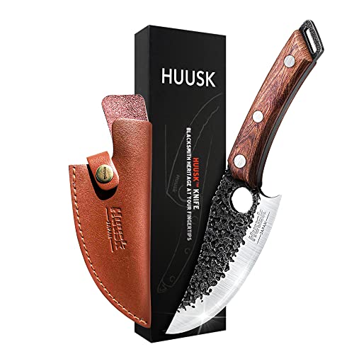 Huusk - Japanese Kitchen Knife Set with Premium Leather Sheath. Designed for Balance and Control, Blending Modern Style with Traditional Appeal.