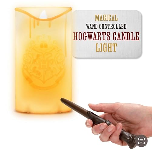 Harry Potter Hogwarts LED Candle with Wand Remote - Officially Licensed Wizarding World Merchandise, Great Hall Battery Powered Candlelight Decor for Themed Events | Paladone