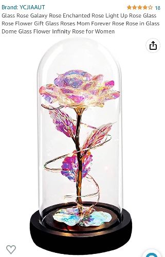 Amazon.com: Glass Rose Galaxy Rose Enchanted Rose Light Up Rose Glass Rose Flower Gift Glass Roses Mom Forever Rose Rose in Glass Dome Glass Flower Infinity Rose for Women : Clothing, Shoes & Jewelry