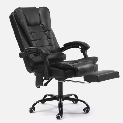 Premium Office Massage Chair with Footrest - Black