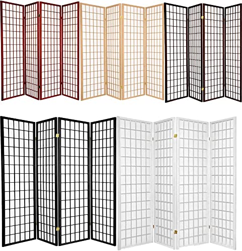 Legacy Decor 4 Panels Japanese Style Room Screen Divider Black - Black - 4 Panel