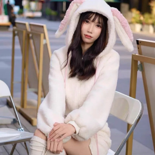 Bunny Hooded Top + Cute Bunny Mini Skirt | Set / S