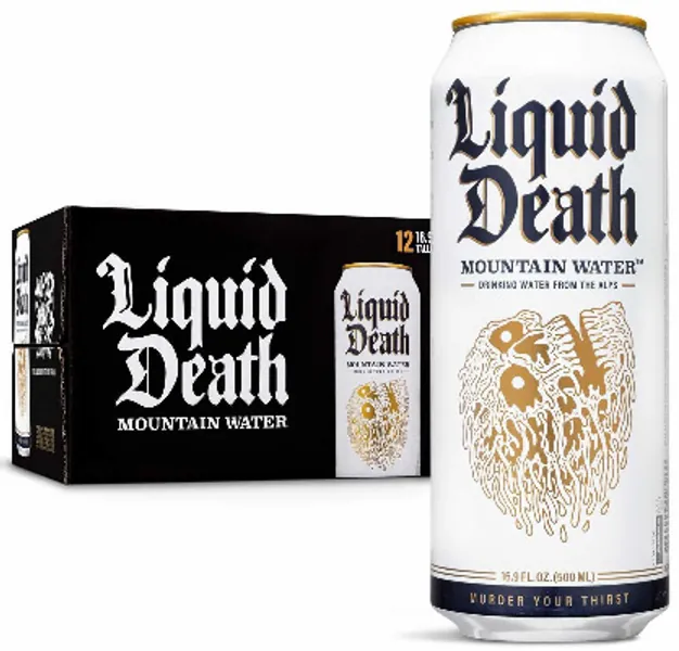Liquid Death Mountain Water, 16.9 oz. Tallboys (12-Pack)
