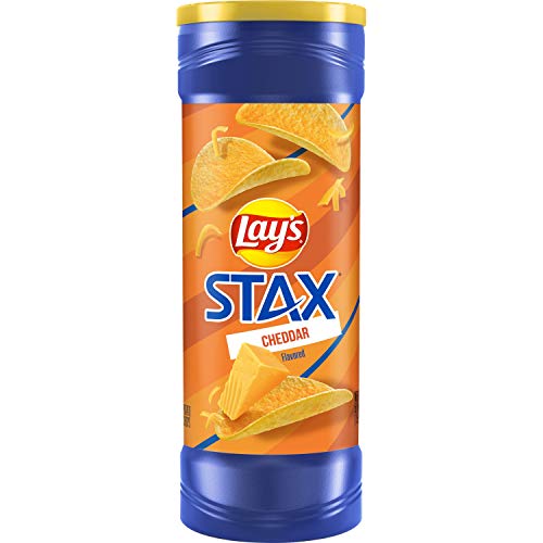 Lay's Stax Potato Crisps, Cheddar, 60.5 Ounce (Pack of 11) - Cheddar Cheese - 3.78 Pound (Pack of 11)