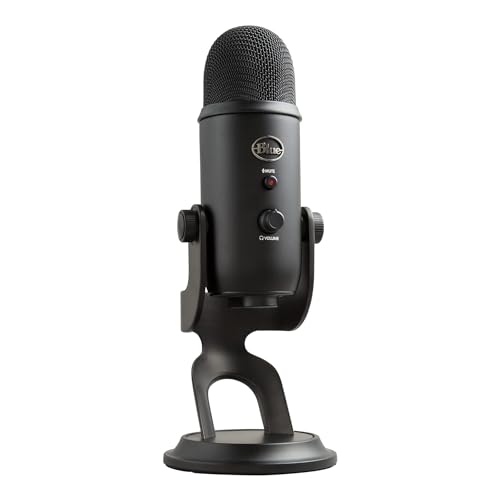 Logitech for Creators Blue Yeti USB Microphone for Gaming, Streaming, Podcasting, Twitch, YouTube, Discord, Recording for PC and Mac, 4 Polar Patterns, Studio Quality Sound, Plug & Play-Blackout - Blackout - Microphone - Microphone