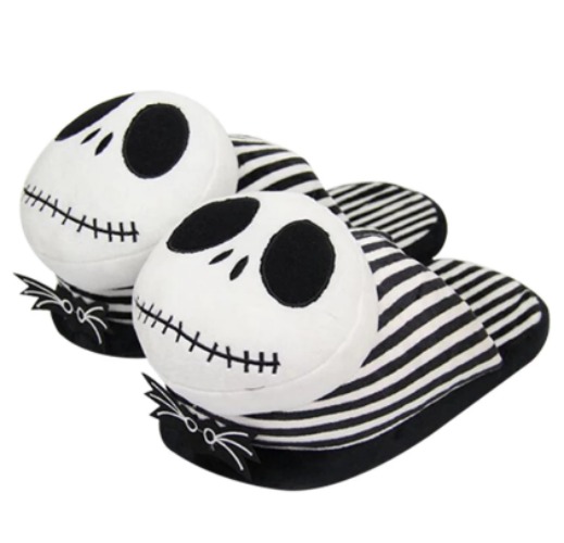 Winter Plush Jack Skellington Slippers - B / 4.5-8.5
