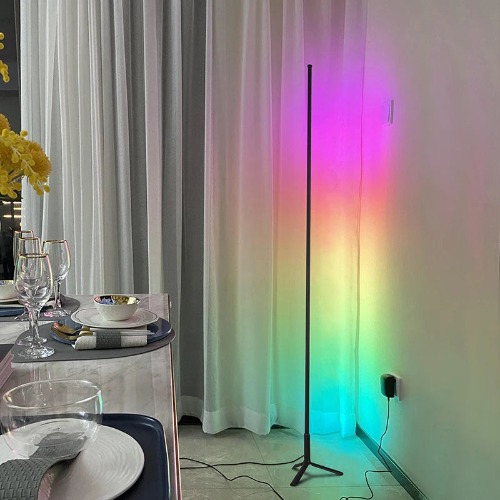 Corner LED RGB Floor Standing Lamp - 20 / RGBWW/BLACK BODY / Middle