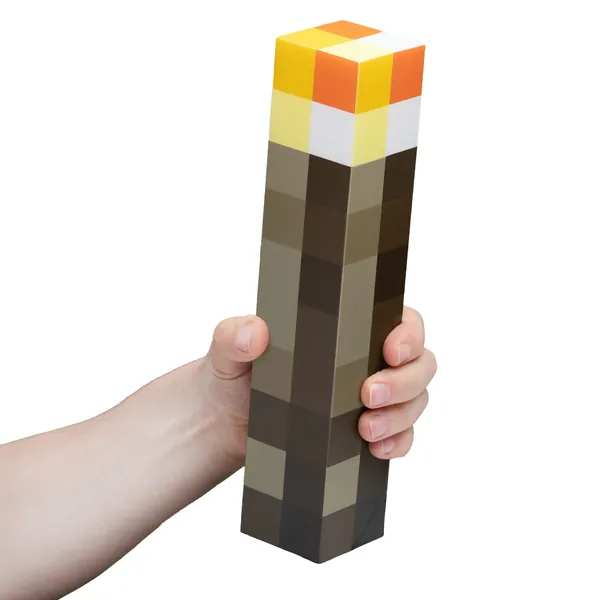 Paladone Minecraft Torch Lamp with 2 Light Modes, Wall Mountable and Freestanding, Battery Operated - 
