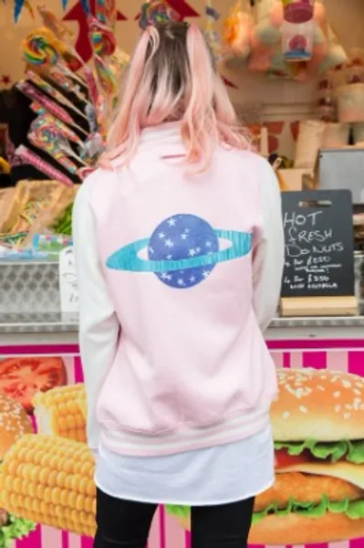 Space Planet Varsity Jacket Blue Stars Galaxy Print Cosmic | Etsy UK