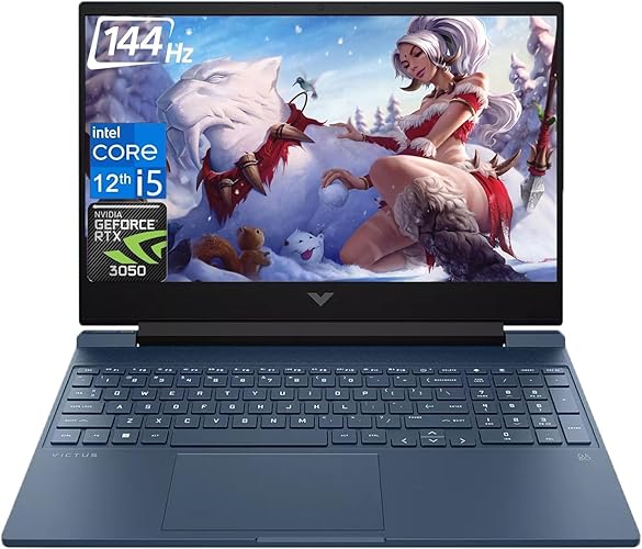 HP Victus 15.6 i5 Gaming Laptop, 15.6" FHD 1920*1080 144Hz, Intel Core i5-12450H, NVIDIA GeForce RTX 3050, 32GB RAM, 2TB SSD, Backlit KB, Touchpad, SD Card Reader, Webcam, HDMI, Wi-Fi 6, W11 H, Blue - 32GB RAM | 2TB SSD
