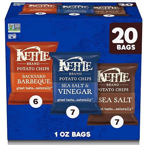 Kettle Brand Potato Chips Variety Pack, 1 Oz, 20 Ct - Variety Pack 2 - 1 Ounce (Pack of 20)