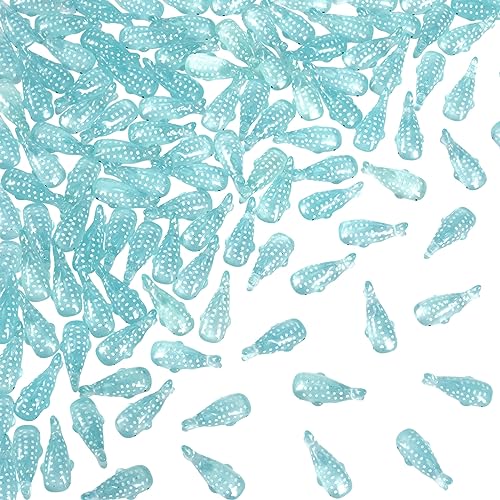 CustomyLife 50Pcs Whale Miniature Figurines, Mini Resin Fake Fish Animal Sculptures Blue Ocean Theme Home Decoration for Fairy Garden Succulent Planter Moss Landscape Terrarium DIY Craft