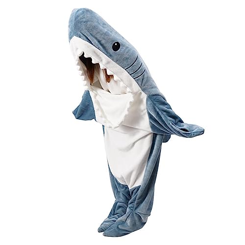 KITPIPI Adult Shark Pajamas Adult Cosplay Costume Shark One Piece Animal Pajamas - L (190x90cm) /74.8x35.4in - 8-9