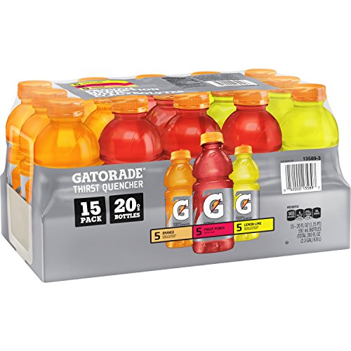 Gatorade Original Thirst Quencher Variety Pack, 20 Ounce Bottles (15 Pack) - Orange, Lemon-Lime and Fruit Punch - 20 Fl Oz (Pack of 15)