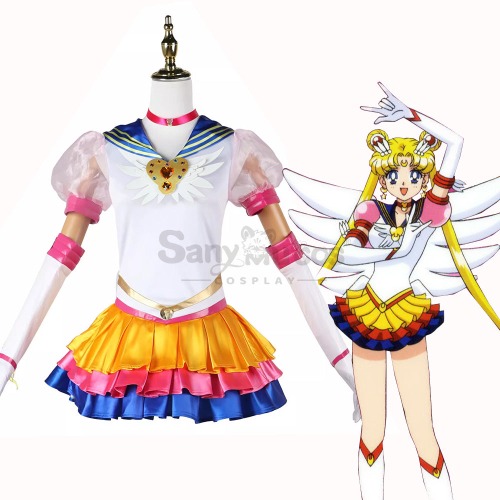 【In Stock】Anime Sailor Moon Eternal Cosplay Sailor Moon Usagi Tsukino Battle Suit Cosplay Costume - L