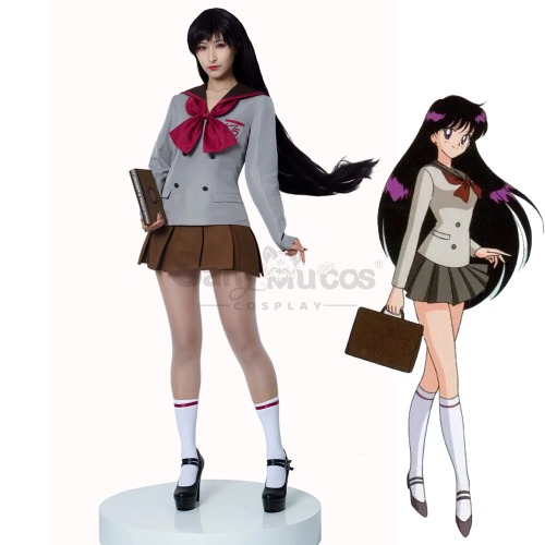 【In Stock】Anime Sailor Moon Crystal Cosplay Sailor Mars Rei Hino Uniform Cosplay Costume - L