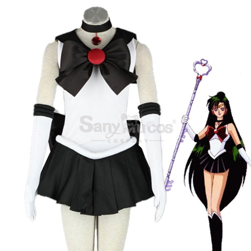 【In Stock】Anime Sailor Moon Cosplay Sailor Pluto Setsuna Meiou Battle Suit Cosplay Costume - L