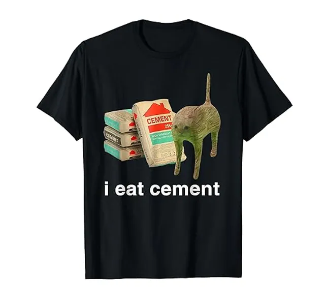 I Eat Cement Cursed Cat Funny Oddly Specific Dank Meme T-Shirt - Women - Royal Blue - 3X-Large