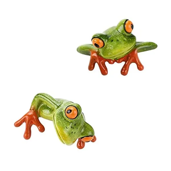 
                            Funny Creative Frog Decoration ，ZjarFwg 3D Resin Animal Craft for Computer Monitor Desk Office Toy Figurine Personalized Car Accessories Decor 1 Set（2 Piece）
                        