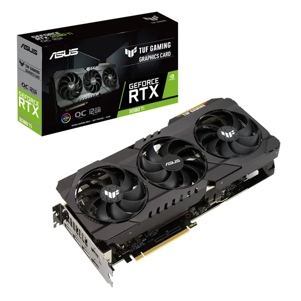 ASUS TUF Gaming NVIDIA GeForce RTX 3080 Ti OC Edition Graphics Card (PCIe 4.0, 12GB GDDR6X, HDMI 2.1, DisplayPort 1.4a, Dual Ball Fan Bearings, Military-Grade Certification, GPU Tweak II) - Graphic Card