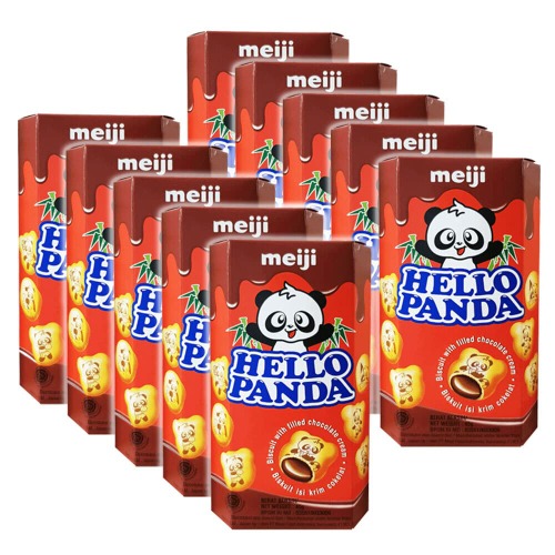 10x Meiji Hello Panda 45g Chocolate Biscuits Sweet/Snack/Treat Confectionery